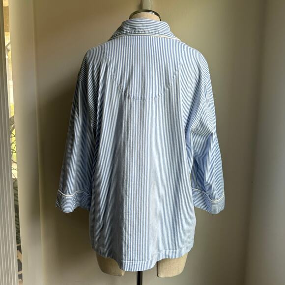 Lauren Ralph Lauren Striped Pajama Top Button Front Shirt XL - Picture 8 of 8